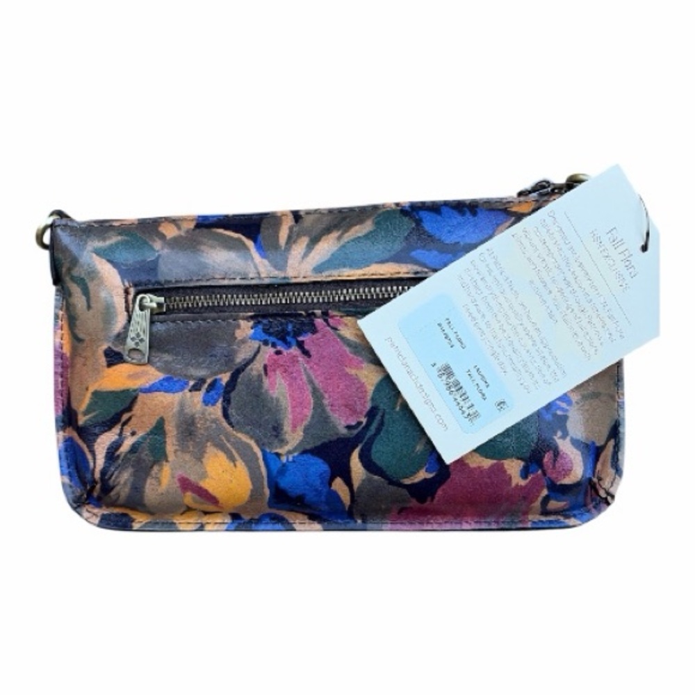 NWT Patricia Nash Laurina Leather Crossbody with Wristlet Strap in Fall Floral - Picture 6 of 8